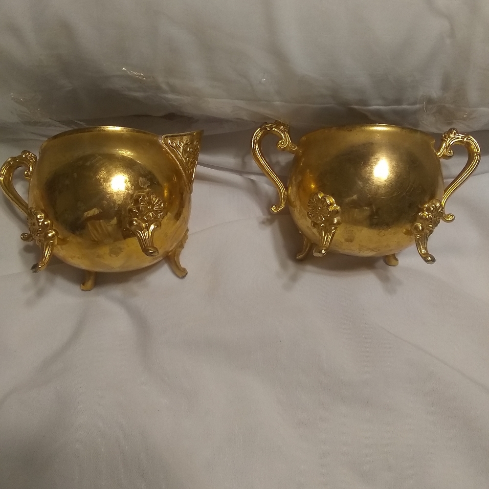 Vintage 24kt gold plated creamer